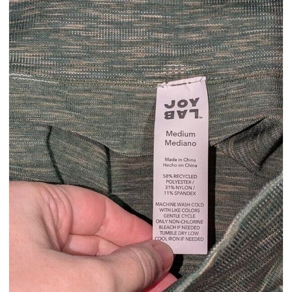 JoyLab Sz M Women's Green Marled Seamless Pull On Leggings Athletic Workout Gym - Picture 4 of 5